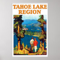 Vintage Lake Tahoe Travel Poster