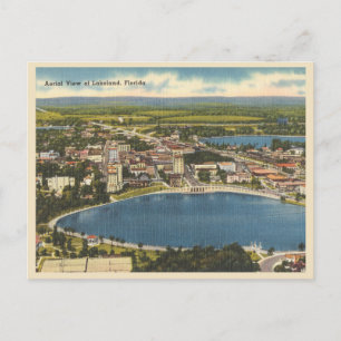 Vintage Lakeland Florida aerial view Postcard