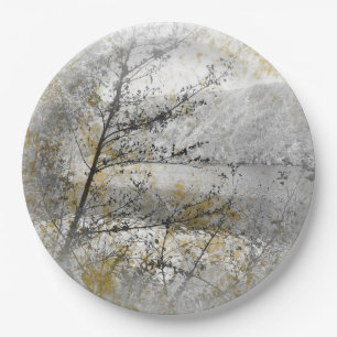 Vintage lakeshore memories aautumn winter season   paper plate