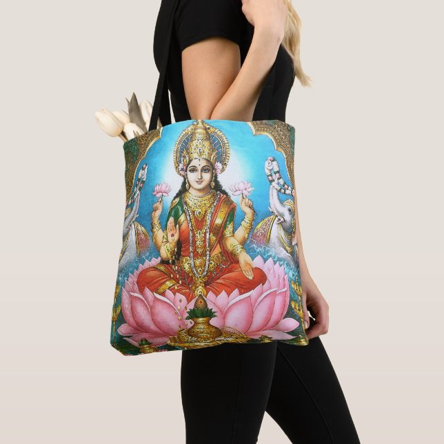 Vintage Lakshmi - Goddess of Blessings Tote Bag (Close Up)