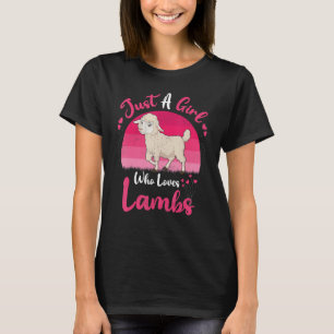 Vintage Lamb Animal Just A Girl Who Loves Lambs T-Shirt