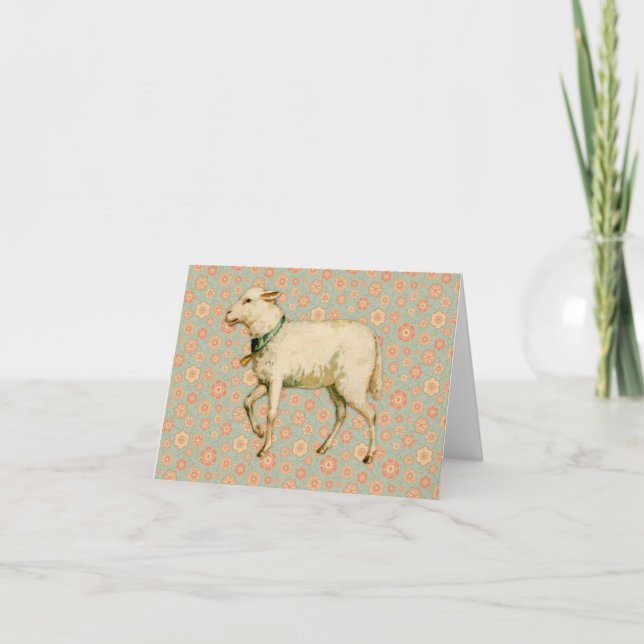 Vintage Lamb Art Card (Front)