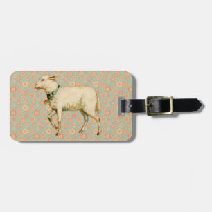 Vintage Lamb Art Luggage Tag