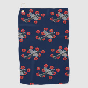 Vintage Lancaster Amongst Red Poppies Golf Towel