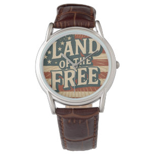 Vintage Land of the Free USA Independence Day Watch