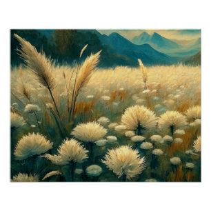 Vintage Landscape Field Wheat Wall Poster Art