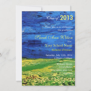 Vintage landscape fine art graduation party invitation