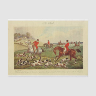 Vintage Landscape Fox Hunt Dogs Ephemera Decoupage Tissue Paper