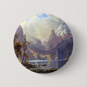 Vintage Landscape, Lake Tahoe by Albert Bierstadt 6 Cm Round Badge