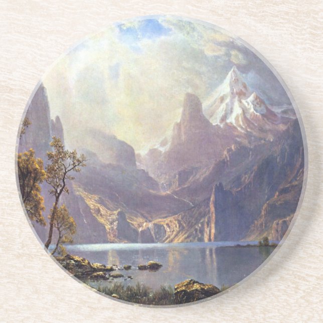 Vintage Landscape, Lake Tahoe by Albert Bierstadt Coaster (Front)