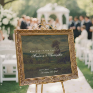 Vintage Landscape Painting Wedding Welcome Poster