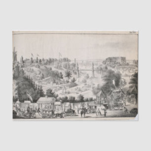 Vintage Landscape Town Ephemera Decoupage Tissue Paper