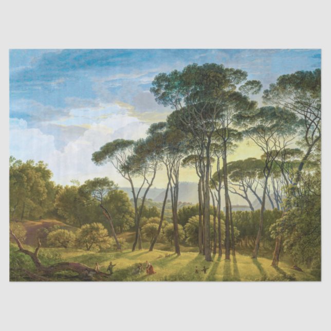 Vintage Landscape Trees and Sky Decoupage Tissue Paper (Front)
