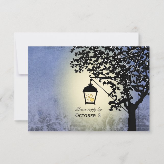 Vintage Lantern Streetlamp RSVP Card (Front)