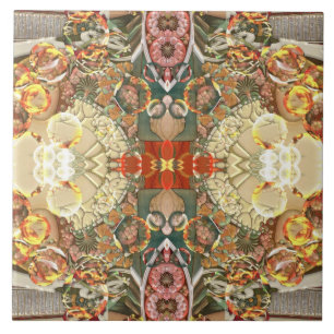 Vintage Large (6" X 6") Ceramic Photo Tile