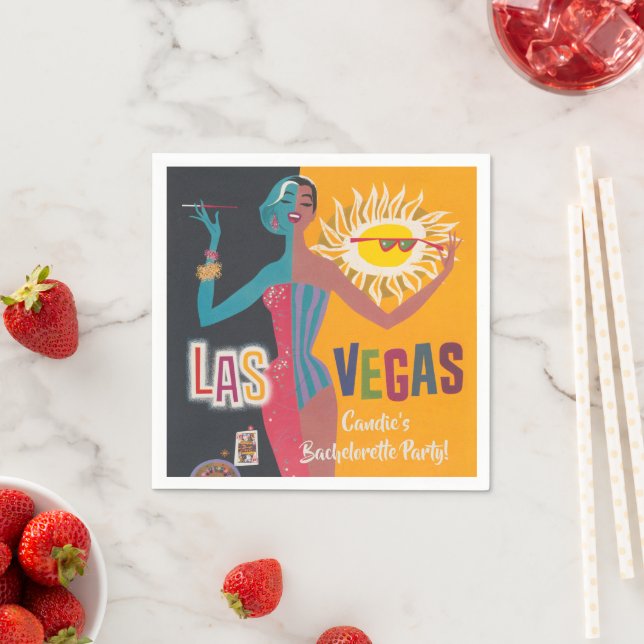 Vintage Las Vegas Bachelorette Weekend Party  Napkin (Insitu)