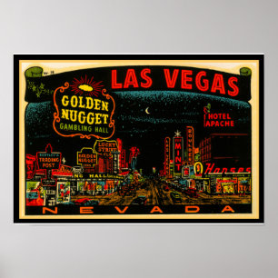 Vintage Las Vegas Casino Strip Poster 13x19