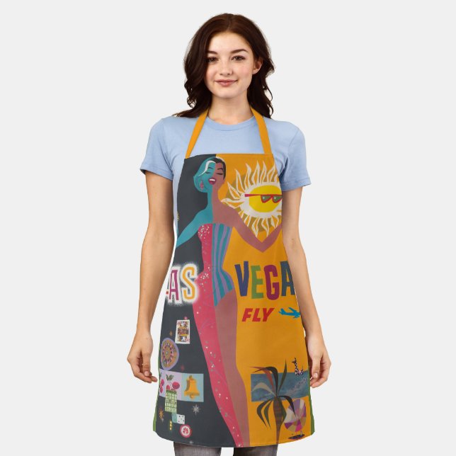 Vintage Las Vegas Gambling Travel Poster Art Apron (Worn)