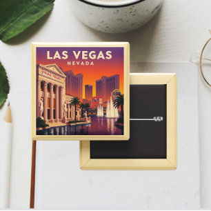 Vintage Las Vegas Nevada 15 Cm Square Badge