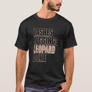 Vintage Lashes Leggings Leopard Done Lash Artist L T-Shirt