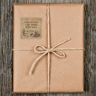 Vintage Last Rodeo Rustic Cowboy Bachelor Party Square Sticker