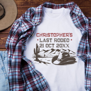 Vintage Last Rodeo Rustic Cowboy Bachelor Party T-Shirt