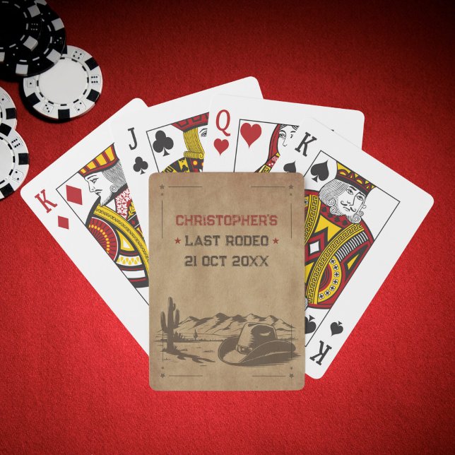 Vintage Last Rodeo Rustic Cowboy Playing Cards (Vintage Last Rodeo Rustic Cowboy Poker Cards)