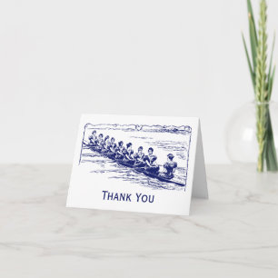Vintage Late 1800s Women Rowers Crew Team on Lake Thank You Card