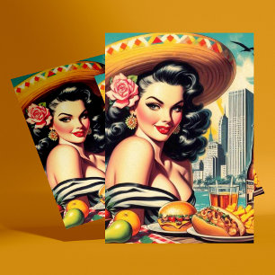 Vintage Latina Painting Postcard