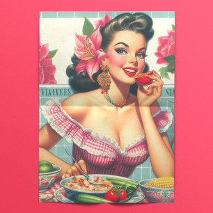 Vintage Latina Pin-Up Painting Tissue Paper