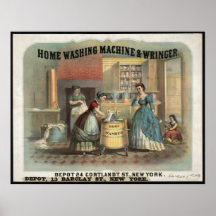 VINTAGE LAUNDRY DAY 1869 POSTER