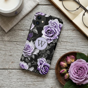 Vintage Lavender and Grey Rose  iPhone 11 Case