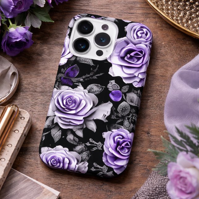 Vintage Lavender and Grey Rose  iPhone Case (Creator Uploaded)