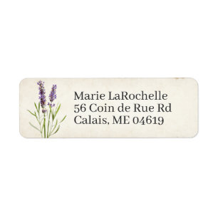 Vintage Lavender Blue Parchment Return Address Label