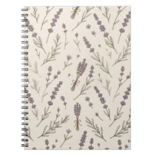 Vintage Lavender Botanical Floral Notebook