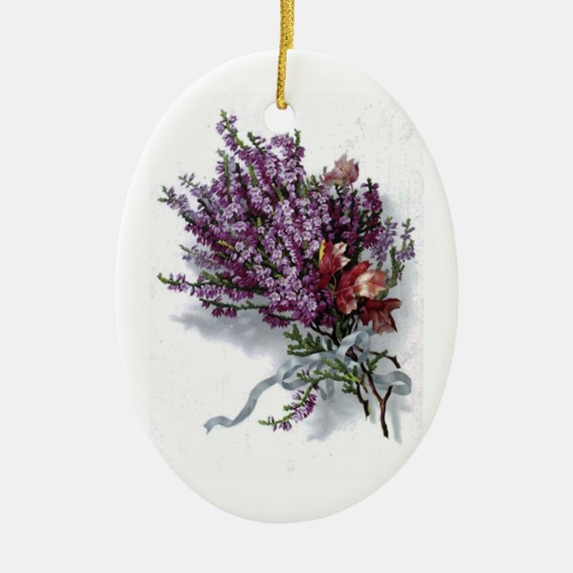 Vintage Lavender Bouquet Ornament (Front)