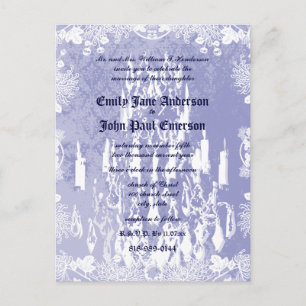 Vintage Lavender Chandelier Purple Wedding Invitation Postcard