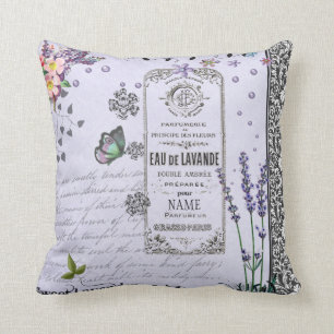 Vintage Lavender Collage purple pillow