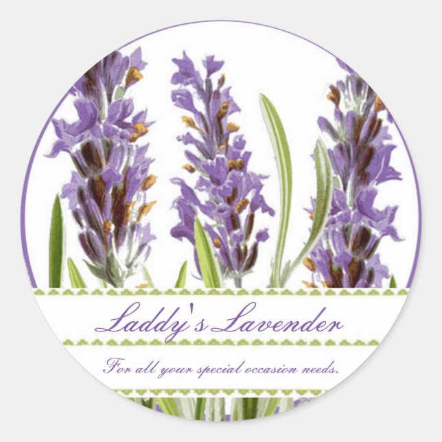 Vintage Lavender Custom Stickers (Front)