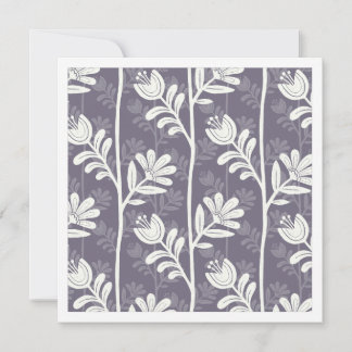 Vintage Lavender Floral Silhouette Botanical Art Card