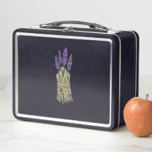 Vintage Lavender Herb Floral Tin