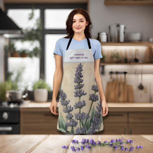 Vintage Lavender Herbal Kitchen Apron