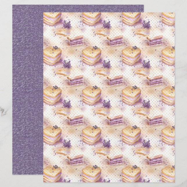 Vintage Lavender Journal Paper Sheet (Front/Back)