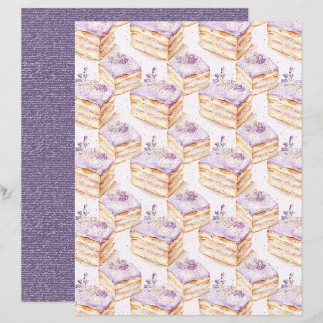 Vintage Lavender Journal Paper Sheet (Front/Back)