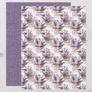 Vintage Lavender Journal Paper Sheet