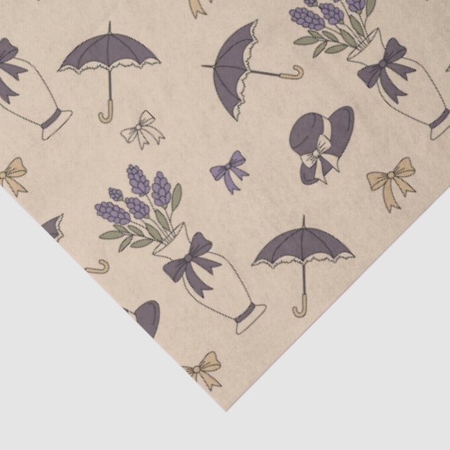 Vintage Lavender Nostalgia Tissue Paper (Detail)