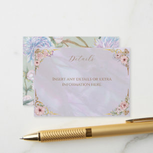 Vintage Lavender Peony Bridal Shower Tea Party Enclosure Card