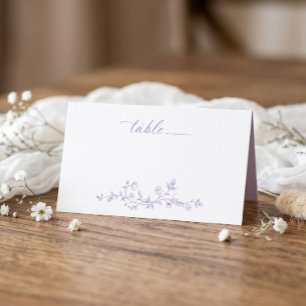 Vintage Lavender Purple French Floral Wedding Place Card