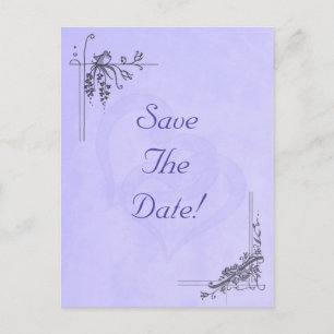 Vintage Lavender Wedding Save The Date Announcement Postcard