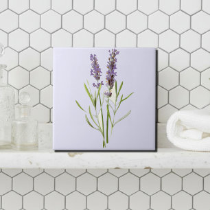Vintage lavenders ceramic tile